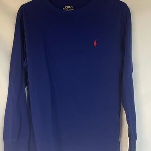 Polo by Ralph Lauren Boys Navy Shirt Size Medium 10-12 Long Sleeve